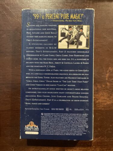 That's Entertainment Part 2 VHS Movie MGM UA Home Video Tested - Picture 2 of 8