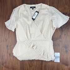 Lulus Next to You Cream Swiss Dot Ruffled Midi Dress Size Small - NWT S