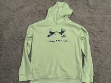 Under Armour Hoodie Youth XL Fleece Big Logo Green Sweatshirt Athletic