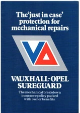 Vauxhall Opel Sureguard Extended Warranty 1984-85 UK Market Foldout Brochure