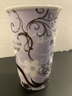 Insulated Travel Mug No Lid  Lavender Brown, Slogan What The  Mind Can Conceive