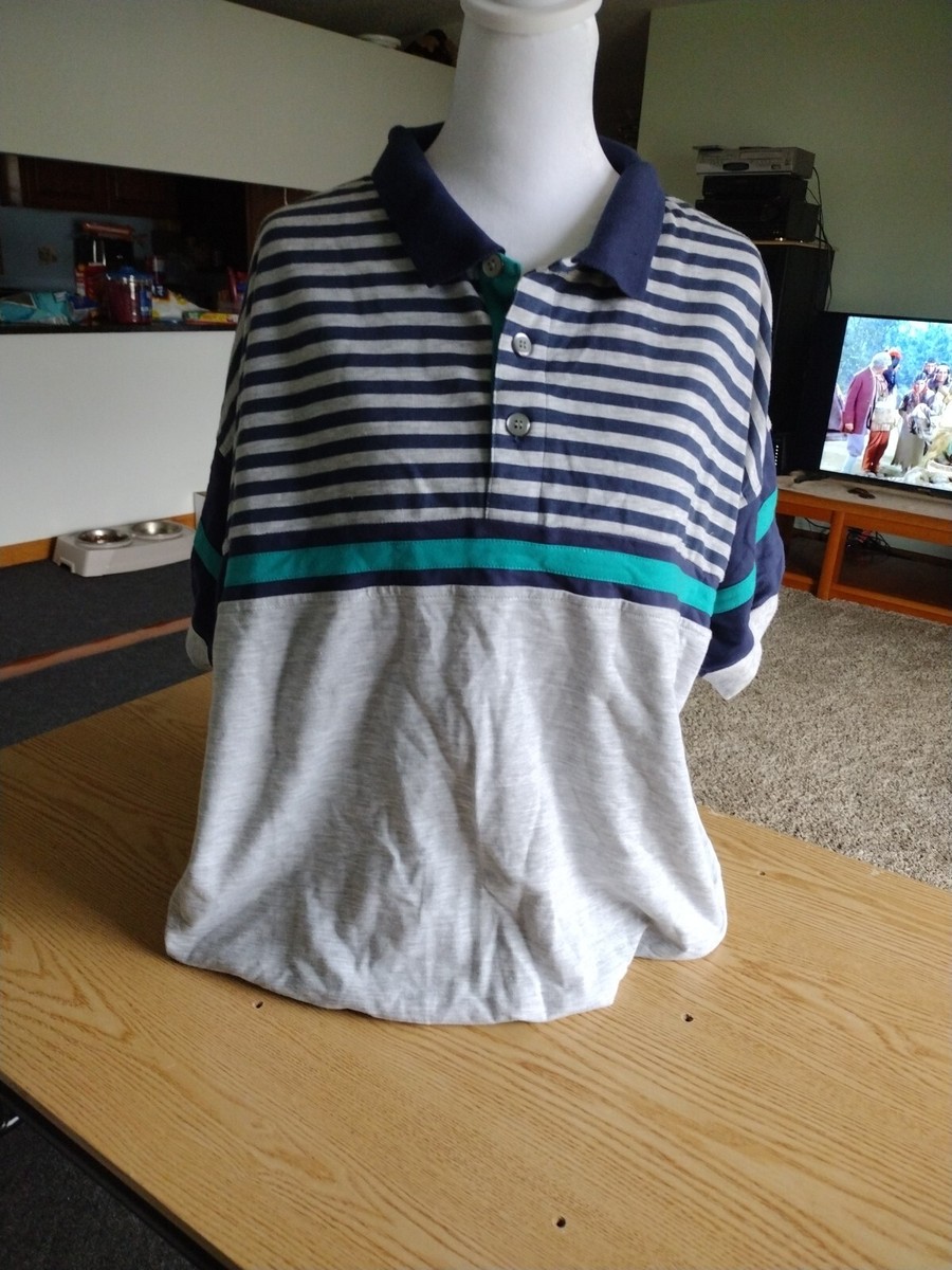 Sear's Vintage 1970's 1980's Men's Store Blue/White Polo Shirt Men