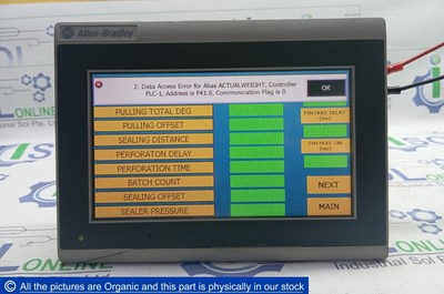 Allen-Bradley 2711R-T7T SER A PN-263069 Ver 3.014 PanelView 800 HMI Terminal 7''