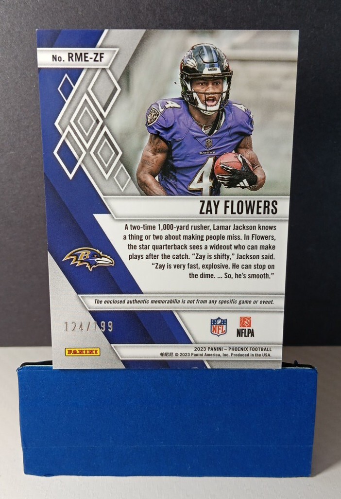 2023 PANINI PHOENIX ZAY FLOWERS PURPLE ROOKIE PATCH 124/199 2023 PANINI PHOENIX ZAY FLOWERS PURPLE ROOKIE PATCH 124/199