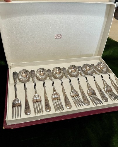 RODD JASMINE EPNS Fruit Spoons And Dessert Forks In Original Box