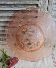 ANCIEN LUSTRE APPLIQUE COUPELLE EN VERRE DEPOLI SIGNEE DEGUE