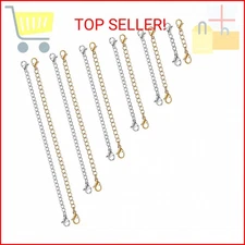 UUBAAR 12 PCS Necklace Extenders - Stainless Steel Necklace Extension Chain for 