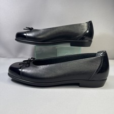SAS Tripad Comfort Coco Black Slip On Loafer 6 1/2 M Flats Patent Toe Cap Bow