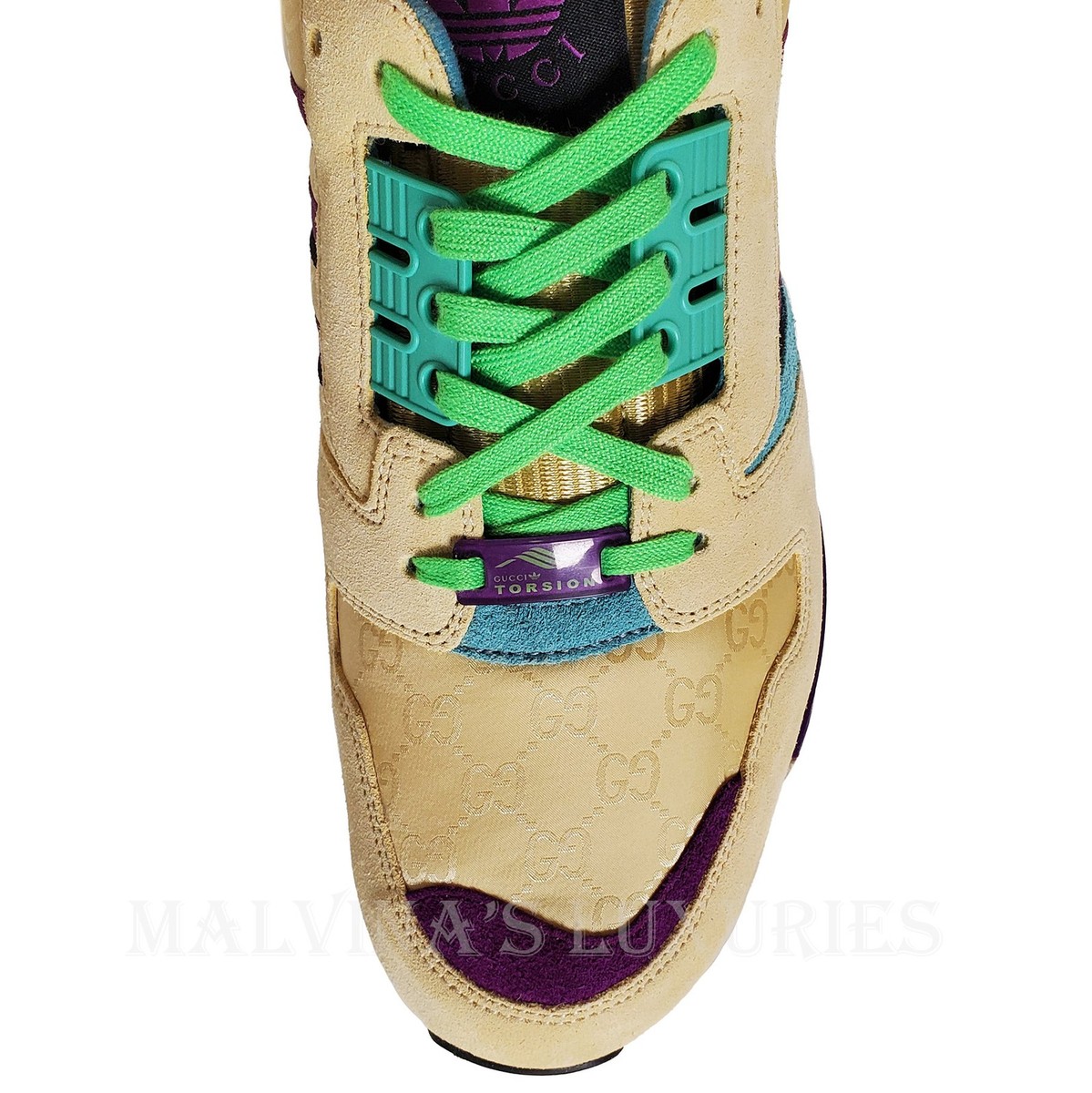 GUCCI MENS SNEAKERS X ADIDAS ZX 8000 TORSION BEIGE GG LOGO