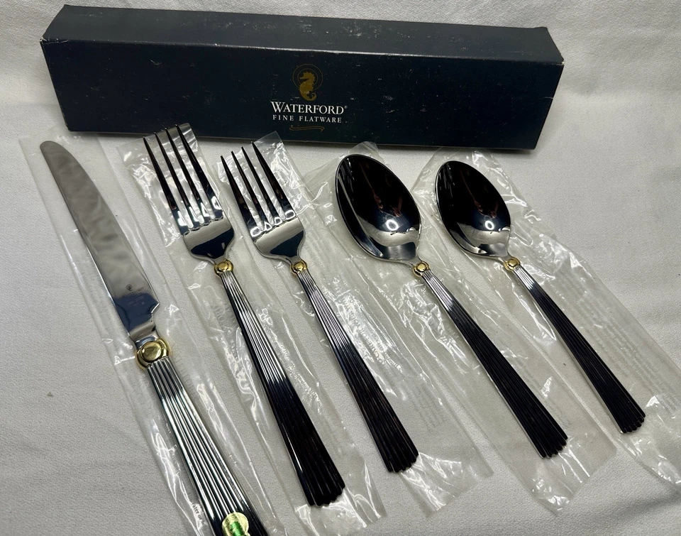 Waterford 18/10 из нержавеющей стали Carleton золото 5шт место установки * новый в коробке * 05430805 - Изображение 3 из 4