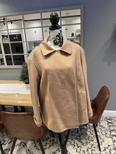 Marks and Spencer Women's Coat Camel Sand Brown Wool Blend Short Bolero Style 14