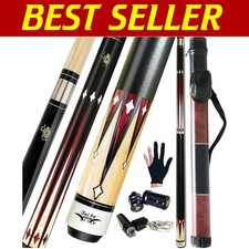 Professional 2-Piece Canadian Maple Pool Cue with Hard Case 3 Accessories