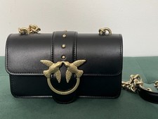 Pinko Love  One Mini C  Bag – Black Leather with Chain Strap