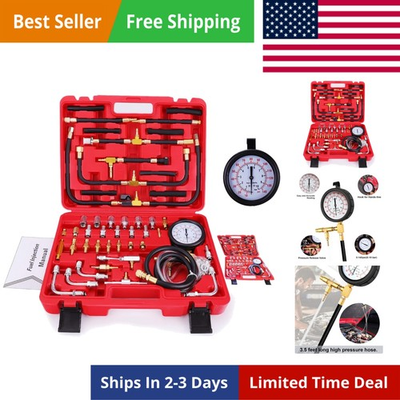 #ad #ad Pro Fuel Injection Pressure Tester Kit Gauge 0 140 PSI $122.99