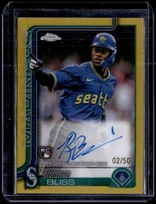 2025 Topps Chrome #RA-RB Ryan Bliss Rookie Autographs Gold Refractors #/50