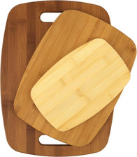 Bamboo Cutting Board 3-Pack, Eco-Friendly Knife-Friendly Boards, 6X9-Inch, 9X12-