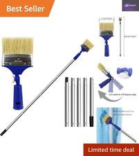 4-Inch Bristle Paint Brush with 64-Inch Extendable Pole for Effortless Painting