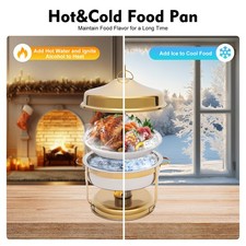 9L Chafing Dish Buffet Stainless Steel Buffet Server Food Warmers w/ Top Lid
