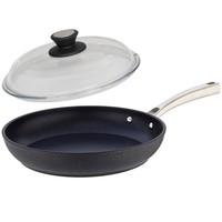 Skk Flache Bratpfanne 26Cm Antihaft Pfanne Induktion Edelstahlgriff & Glasdeckel