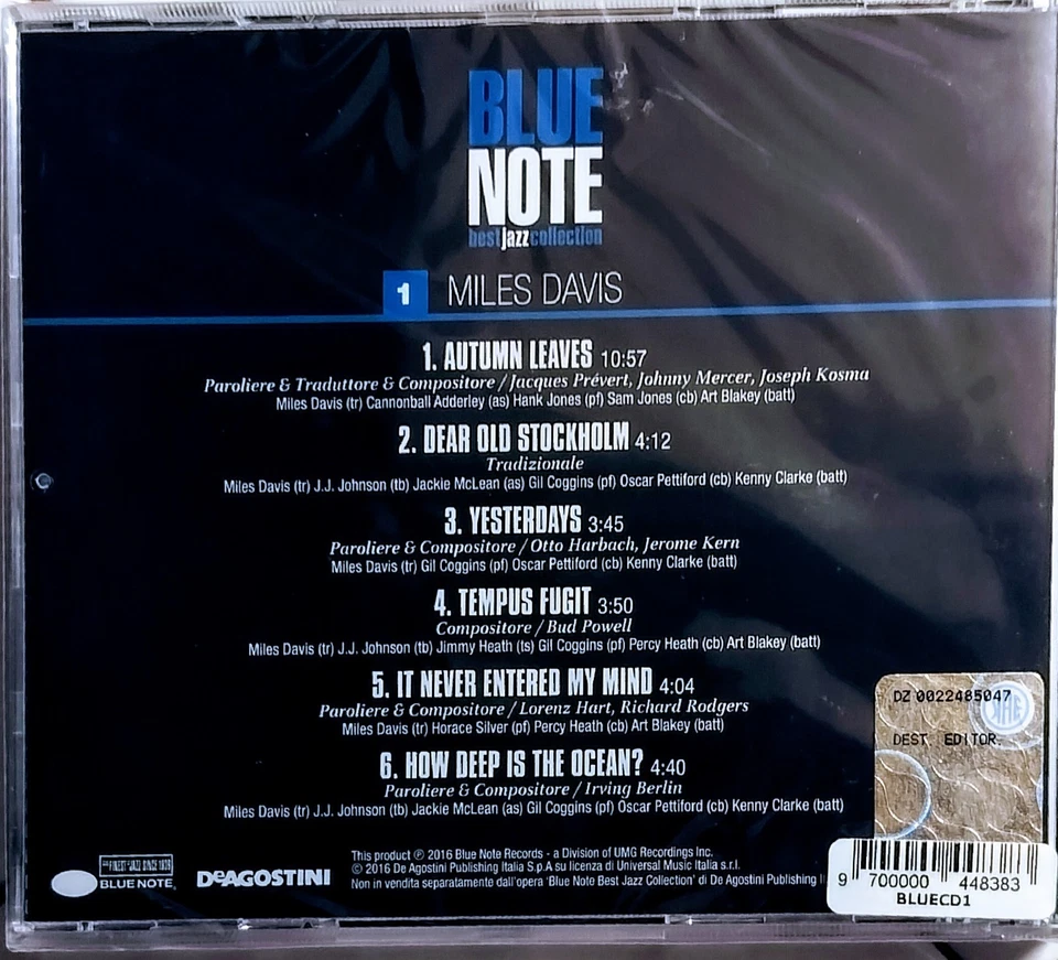 Miles Davis 1 Blue Note CD De Agostini Best Jazz Collection BLUECD1 New Sealed Foto 2 de 4