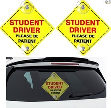 2PCS Student Driver Sticker for Car Window, 5''5'' Color: Student Driver, Red