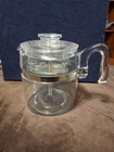 Vintage 7759 B Pyrex 9 Cup Glass Percolator Coffee Pot Flame Ware Complete Set
