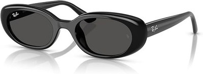 NEW RAY-BAN 4441D LOW BRIDGE FIT OVAL SUNGLASSESSUNGLASSES BLACK/DARK GRAY 53MM
