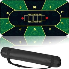 Texas Hold'em Poker Rubber Mat,Poker Mat, Folding Poker Table Top Layout For Pl