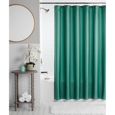 13 Piece Shower Curtain and Hook Set, 72 x 72, Green