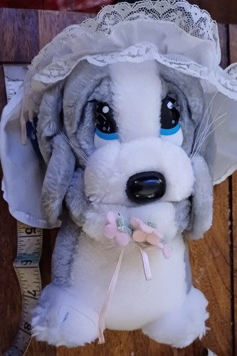1987 Vintage APPLAUSE Sad Sams Honey BRIDE 7" 9" Puppy Dog Plush - Picture 1 of 3