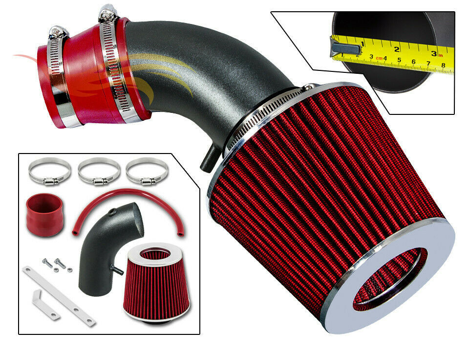 BCP RW RED For 01-09 PT Cruiser 2.4L Non-Turbo Air Intake System +Filter