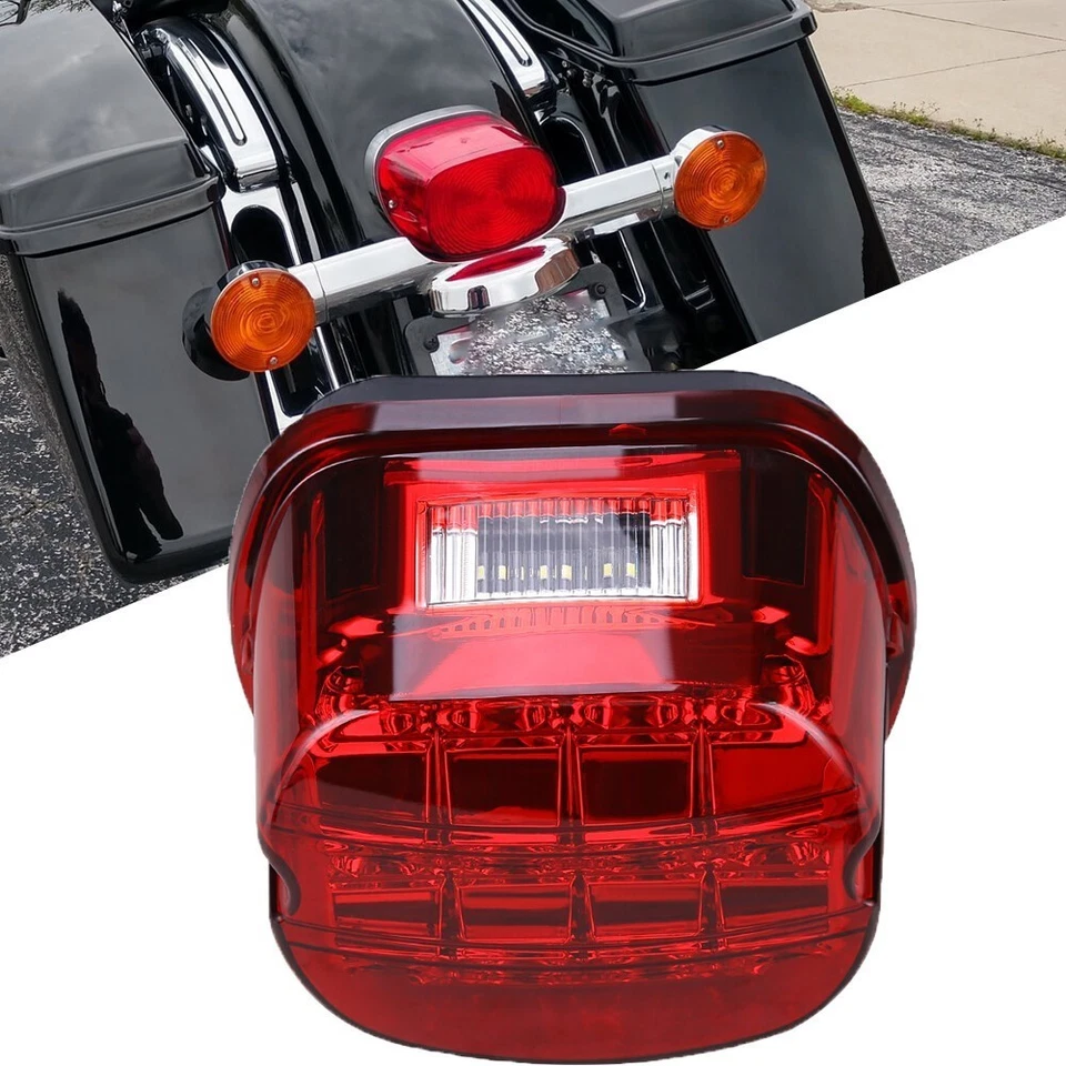 Luz trasera LED indicador freno para Harley Touring Road King Wide Glide Softail Foto 3 de 4