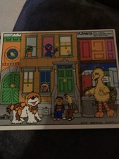 Lot Of 3 Vintage Children  s Wooden Puzzles Playskool Sesame Street  More