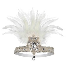 Roaring Art Deco 1920s Flapper Feather Headpiece 20s Great Gatsby Headwear