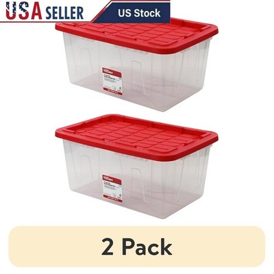 27 Gallon Clear Storage Bin Stackable Durable Plastic Tote