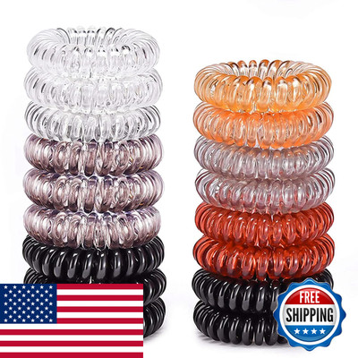 Teqifu Hair Ties 17 Pack Spiral Coils For Thick And Thin Hair - No Crease
