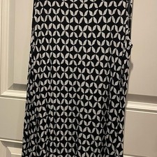 LOFT Black and White Sleeveless Midi Dress
