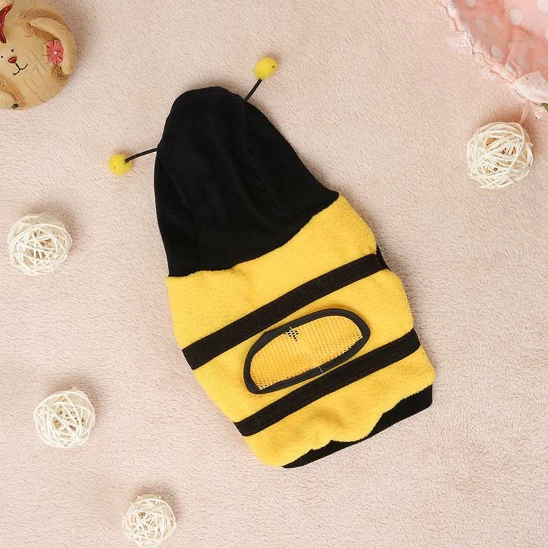 Ropa para perros mascotas Caliente Abeja Lindo Suéter Gato Abrigo AMARILLO Cálido Sudadera con capucha Disfraz Ropa Foto 2 de 4