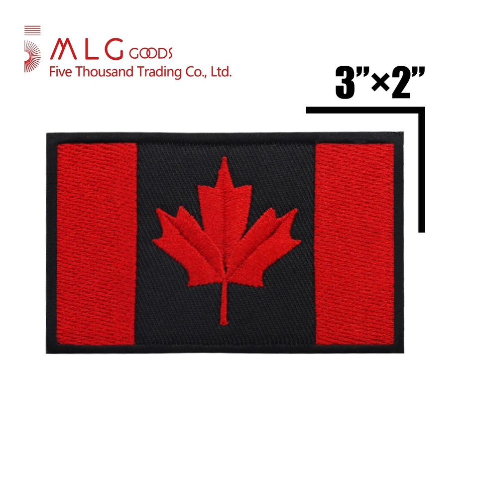 5MLGgoods Canada Flag Embroidered Patch, with Hook and Loop (Green) - Image 3 of 4