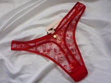 12, Agent Provocateur Zadi Thong, sheer embroidered mesh, Red, AP size 4, NEW