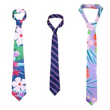 Mens Fox Nick Necktie Blue Striped Tie Halloween Nick Wilde Tie Daily Wear Tie