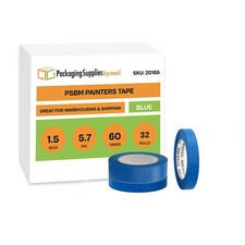 Blue Painters Tape 1.5" x 60 Yards 5.7 Mil Premium Masking Packing Tape 32 Rolls