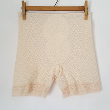 Vintage Renette Foundations Panty Girdle Size XL Textured Fabric w/ Lace Trim