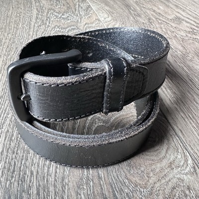 Levi's Black Heavy Leather Belt Logo On Buckle - Men's Size 38-40