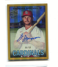 Brendan Donovan 2025 Topps Archives Fan Favorites Gold Auto # 08/50