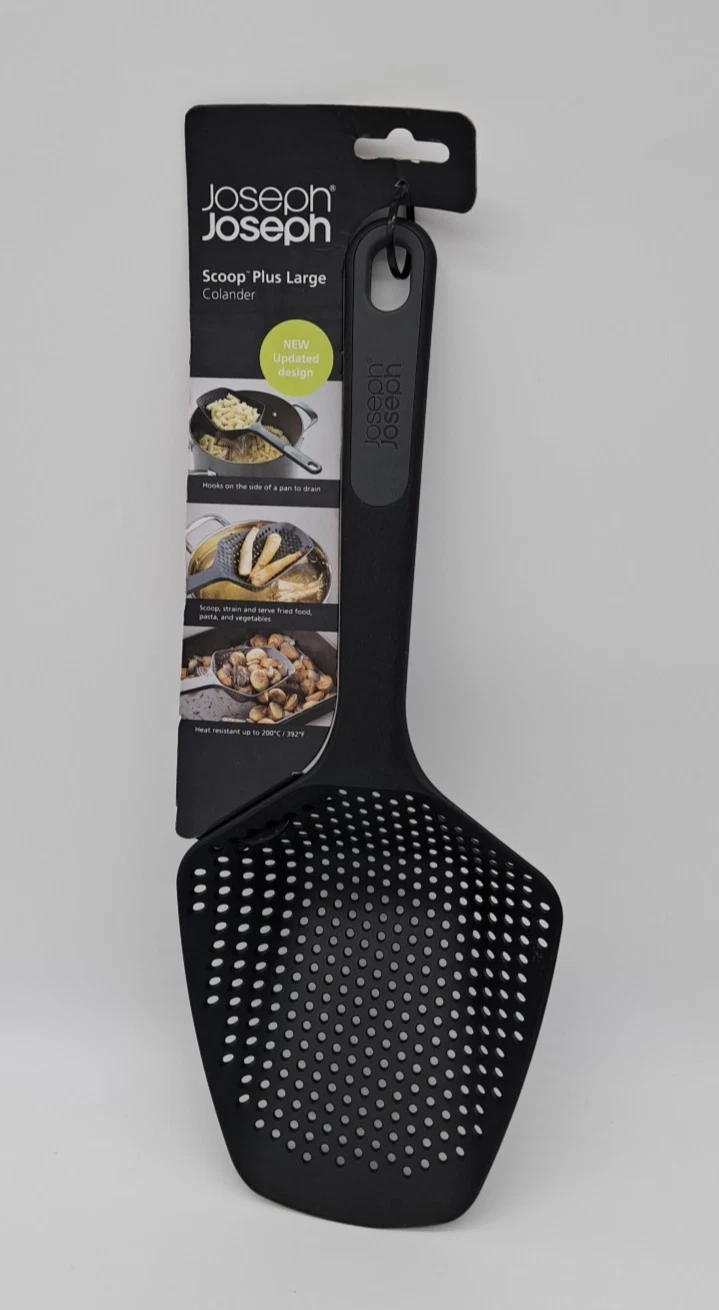 Joseph Joseph Scoop +Colander- large & drain straight from a hot pan Black Grey