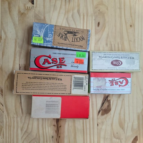 Lot of 6 Empty Vintage Case XX Knife Boxes - SKU 1017