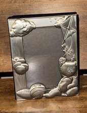 Vintage Pewter Teddy Bear Baby Photo Album with Mirrored Back. Free shipping
