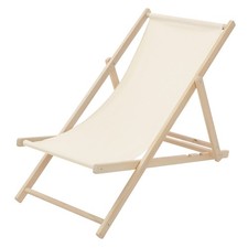 Chaise longue pliable de jardin fauteuil de plage en bois chilienne beige 120 kg
