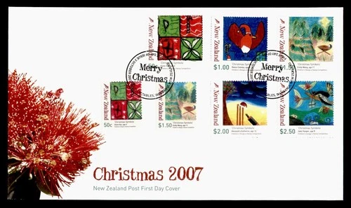 DR WHO 2007 NEW ZEALAND FDC CHRISTMAS ART COMBO $2.50 M79713